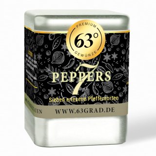 63 Grad - 7 Peppers - Premium Mischung aus sieben erlesenen Pfeffersorten (80g)